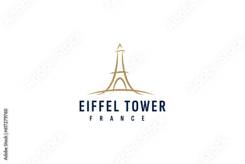 Eiffel tower logo vector icon illustration