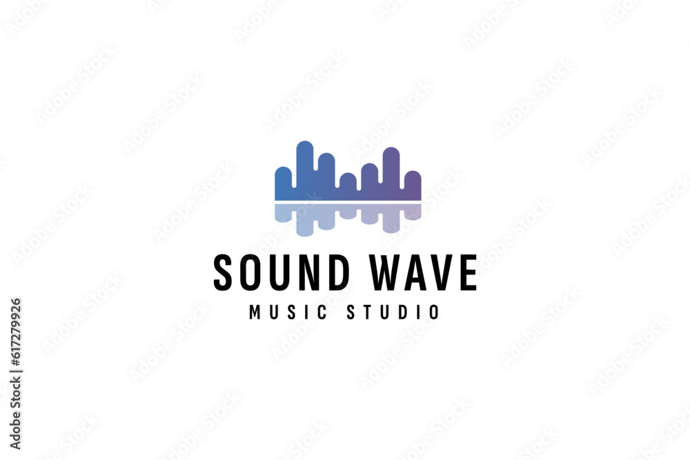 Sound wave logo vector icon illustration