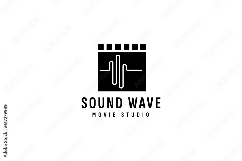 Obraz premium Sound wave logo vector icon illustration