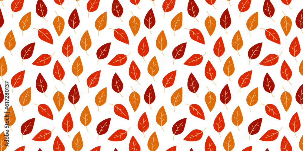 Vector seamless pattern of autumn leaves. Autumn Background