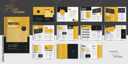 Yellow Blogger Ebook Template Ebook Design for Bloggers Bloggers Ebook layout