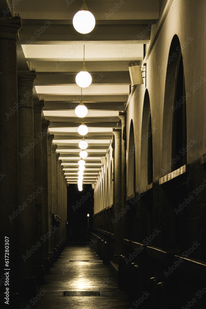 Illuminated Corridors of Ljubljana at Night - Slovenia