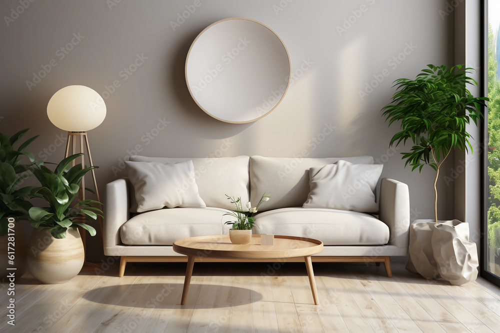 Fototapeta premium Frame & poster mockup in Boho style interior