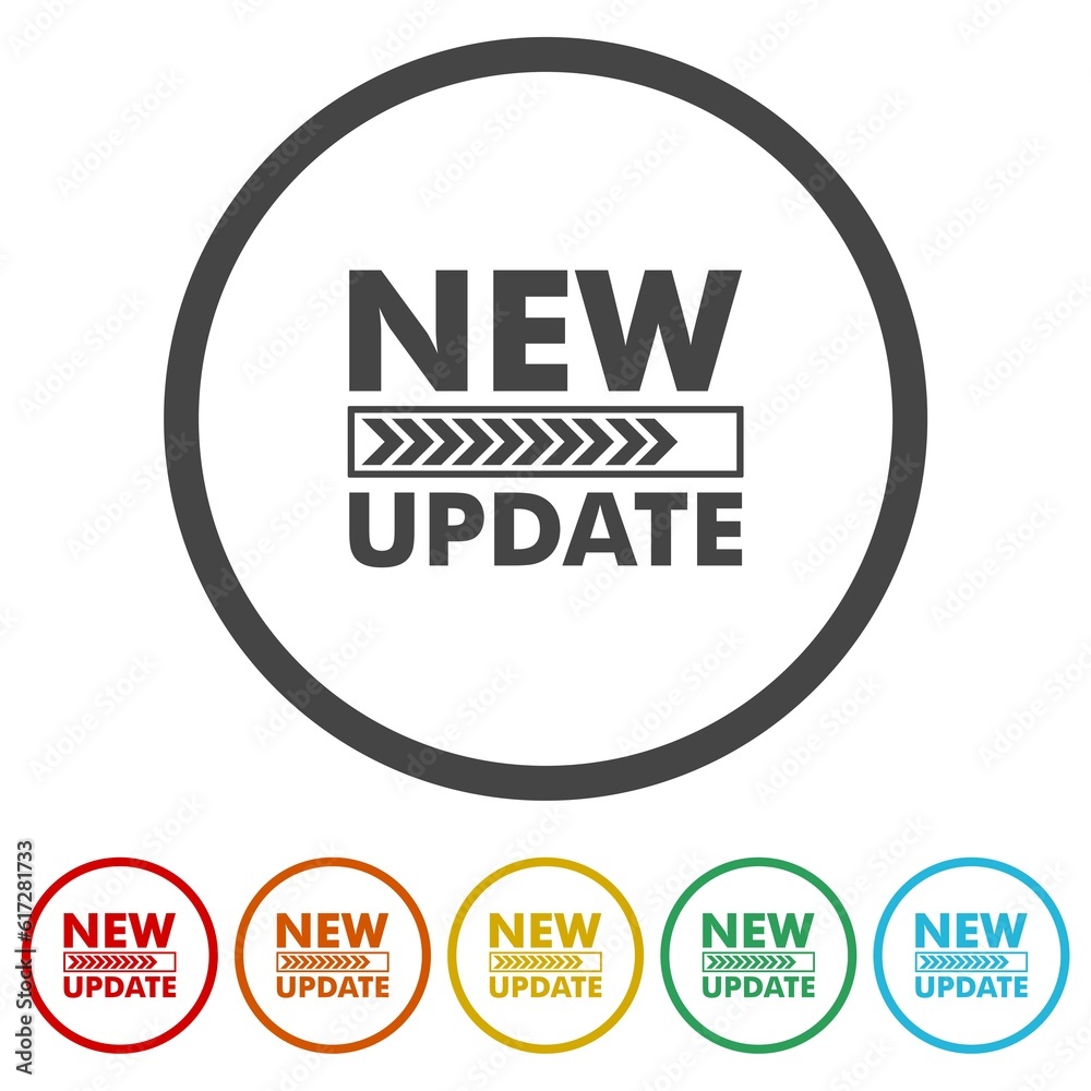 New update icon. Set icons in color circle buttons New update icon. Set icons in color circle buttons