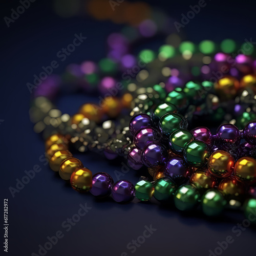 Pearlescent Elegance: Alluring Mardi Gras Necklace Dazzles with Lustrous Pearls