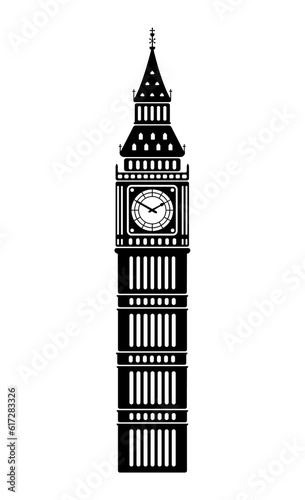 Big ben - UK, London / World famous buildings  illustration / png photo