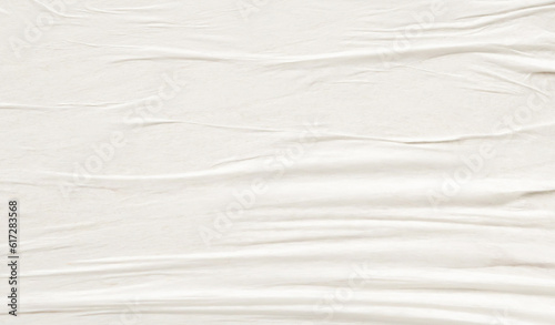 Fototapeta Naklejka Na Ścianę i Meble -  White blank crumpled and creased paper poster texture background