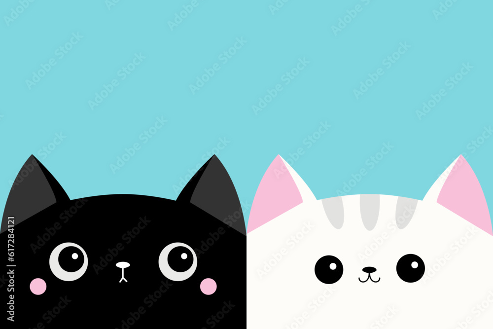 Kawaii cat flat Icon vector. Cute cat-flat illustration. Cute