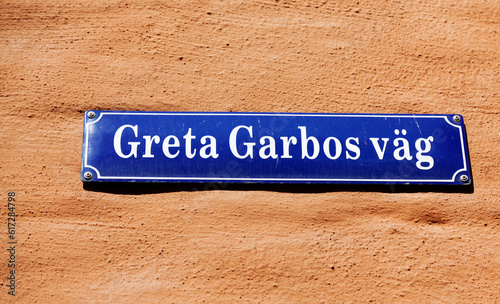 sign for Greta Garbo's road in Stockholm photo