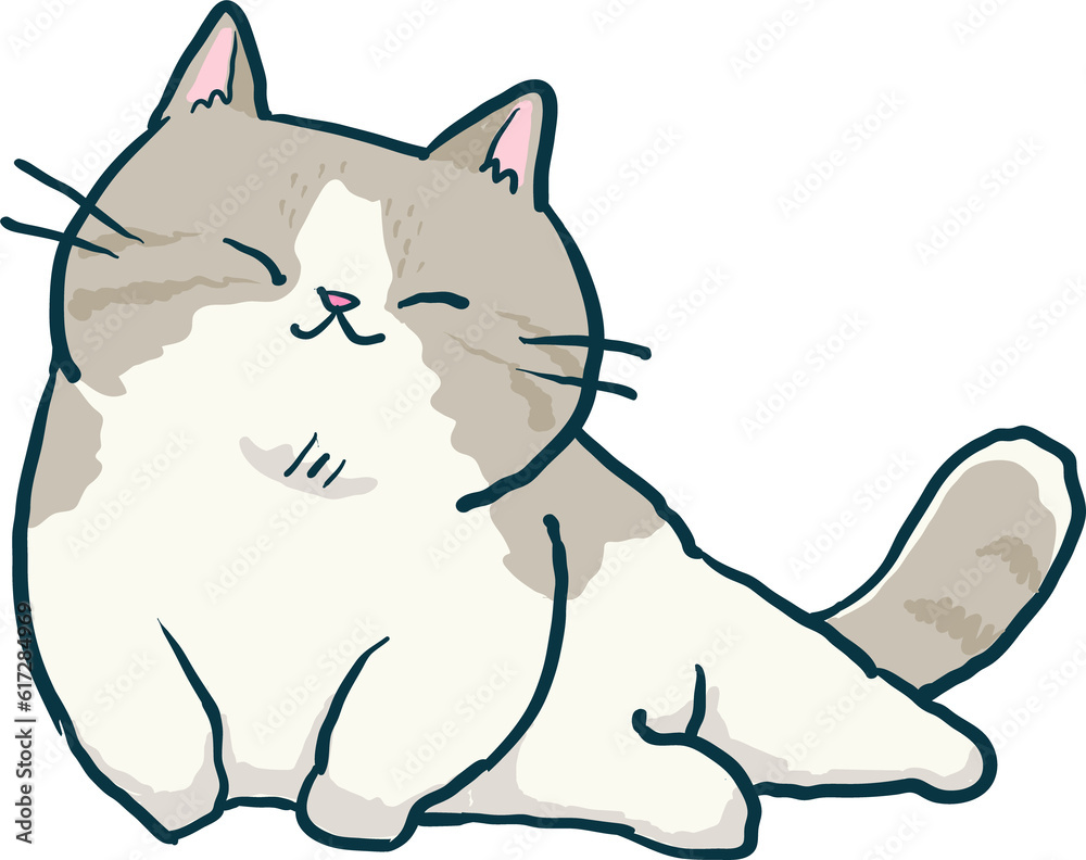 Obraz premium Cute Cartoon Cat Character