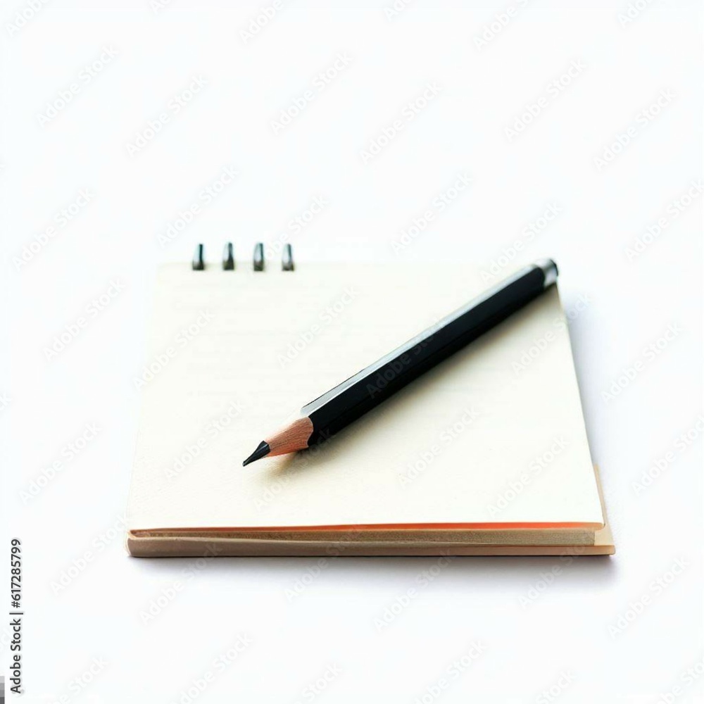 picture of notebook and pen in white background picture of notebook and pen in white background