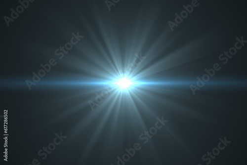 Sun lens flare on the black background photo
