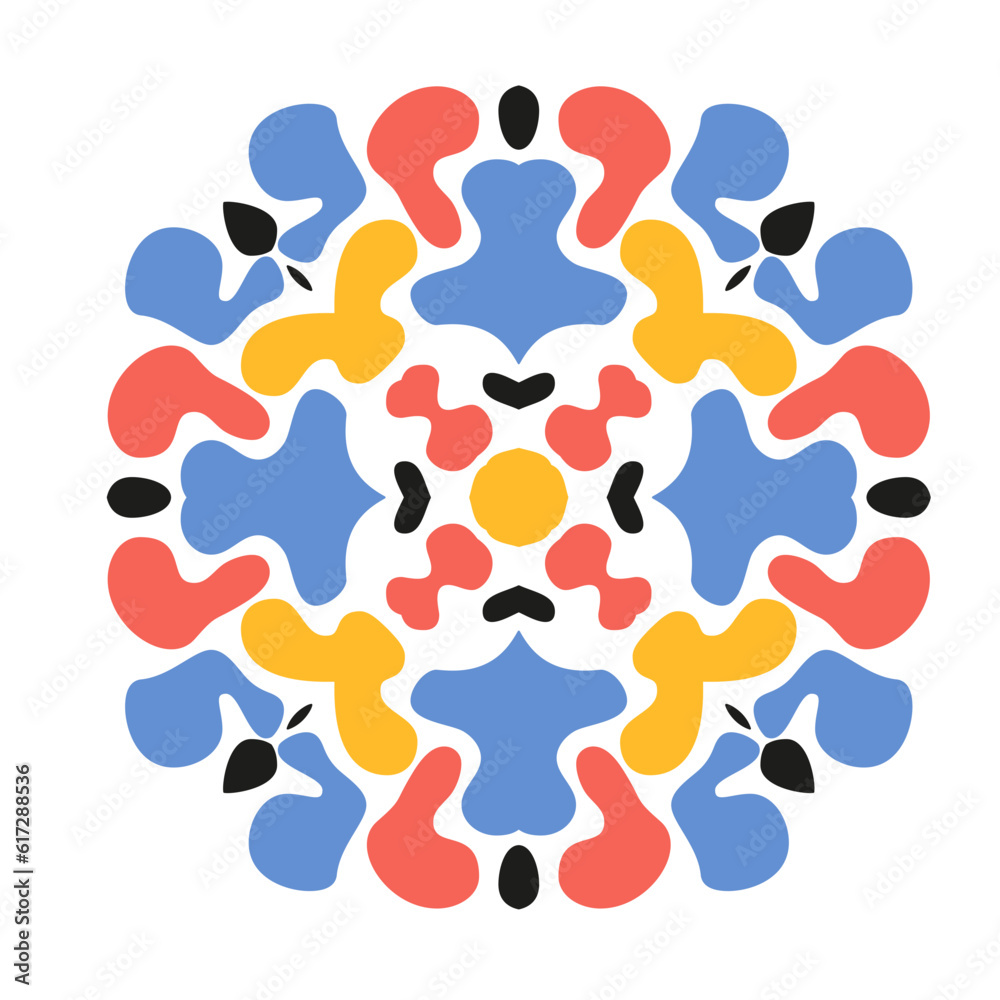 floral geometric isolated vector illustration