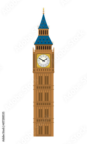 Big ben - UK, London / World famous buildings illustration / png