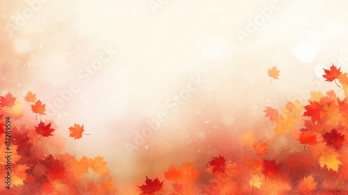 Autumn background with copyspace. AI generative image.