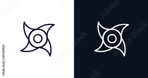 tropical cyclone icon. Thin line tropical cyclone icon from weather collection. Outline vector isolated on dark blue and white background. Editable tropical cyclone symbol can be used web and mobile
