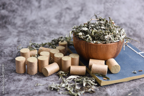 Chinese medicine, health and cure, moxibustion. close-up