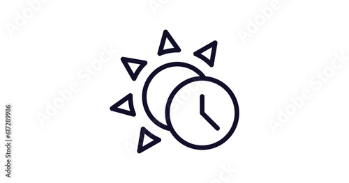 daytime icon. Thin line daytime icon from weather collection. Outline vector isolated on white background. Editable daytime symbol can be used web and mobile