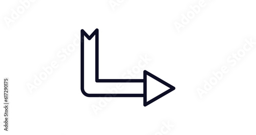 down right arrow icon. Thin line down right arrow icon from user interface collection. Outline vector isolated on white background. Editable down right arrow symbol can be used web and mobile