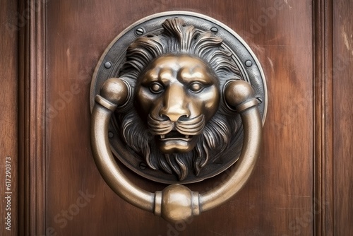 Decorated handle knocker knob. Generate Ai