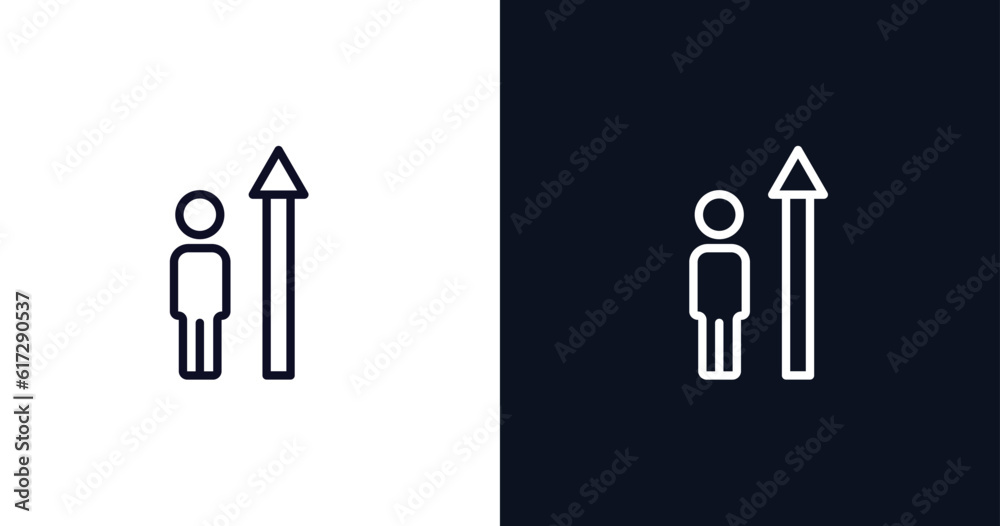 increase success icon. Thin line increase success icon from user interface collection. Outline vector isolated on dark blue and white background. Editable increase success symbol increase success icon. Thin line increase success icon from user interface collection. Outline vector isolated on dark blue and white background. Editable increase success symbol