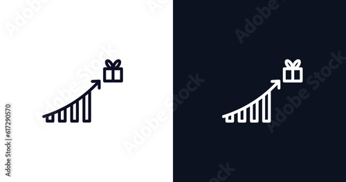 incentive icon. Thin line incentive icon from user interface collection. Outline vector isolated on dark blue and white background. Editable incentive symbol can be used web and mobile