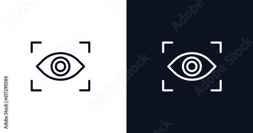 viewer icon. Thin line viewer icon from user interface collection. Outline vector isolated on dark blue and white background. Editable viewer symbol can be used web and mobile