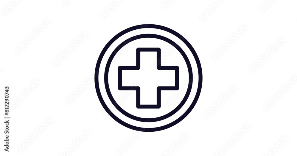 hospital sign icon. Thin line hospital sign icon from traffic signs collection. Outline vector isolated on white background. Editable hospital sign symbol can be used web and mobile hospital sign icon. Thin line hospital sign icon from traffic signs collection. Outline vector isolated on white background. Editable hospital sign symbol can be used web and mobile