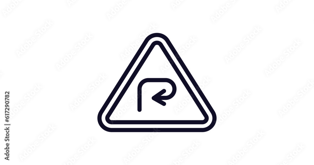 Degree Curve Road Sign Icon Thin Line Degree Curve Road Sign Icon From Degree Curve Road Sign Icon Thin Line Degree Curve Road Sign Icon From