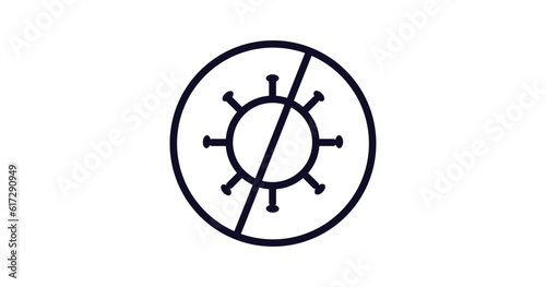 no virus icon. Thin line no virus icon from traffic signs collection. Outline vector isolated on white background. Editable no virus symbol can be used web and mobile