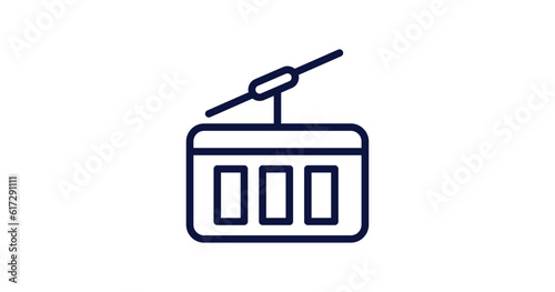 funicular icon. Thin line funicular icon from summer collection. Outline vector isolated on white background. Editable funicular symbol can be used web and mobile