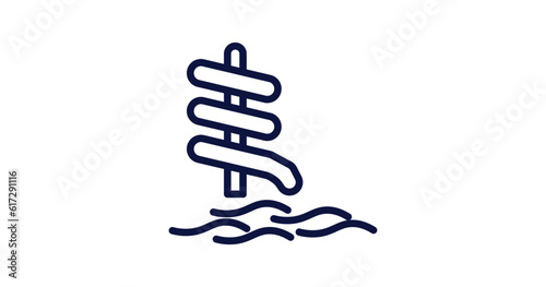 aqua park icon. Thin line aqua park icon from summer collection. Outline vector isolated on white background. Editable aqua park symbol can be used web and mobile
