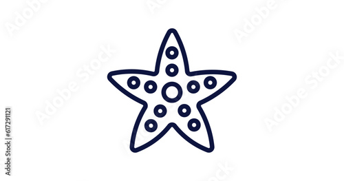 sea star icon. Thin line sea star icon from summer collection. Outline vector isolated on white background. Editable sea star symbol can be used web and mobile