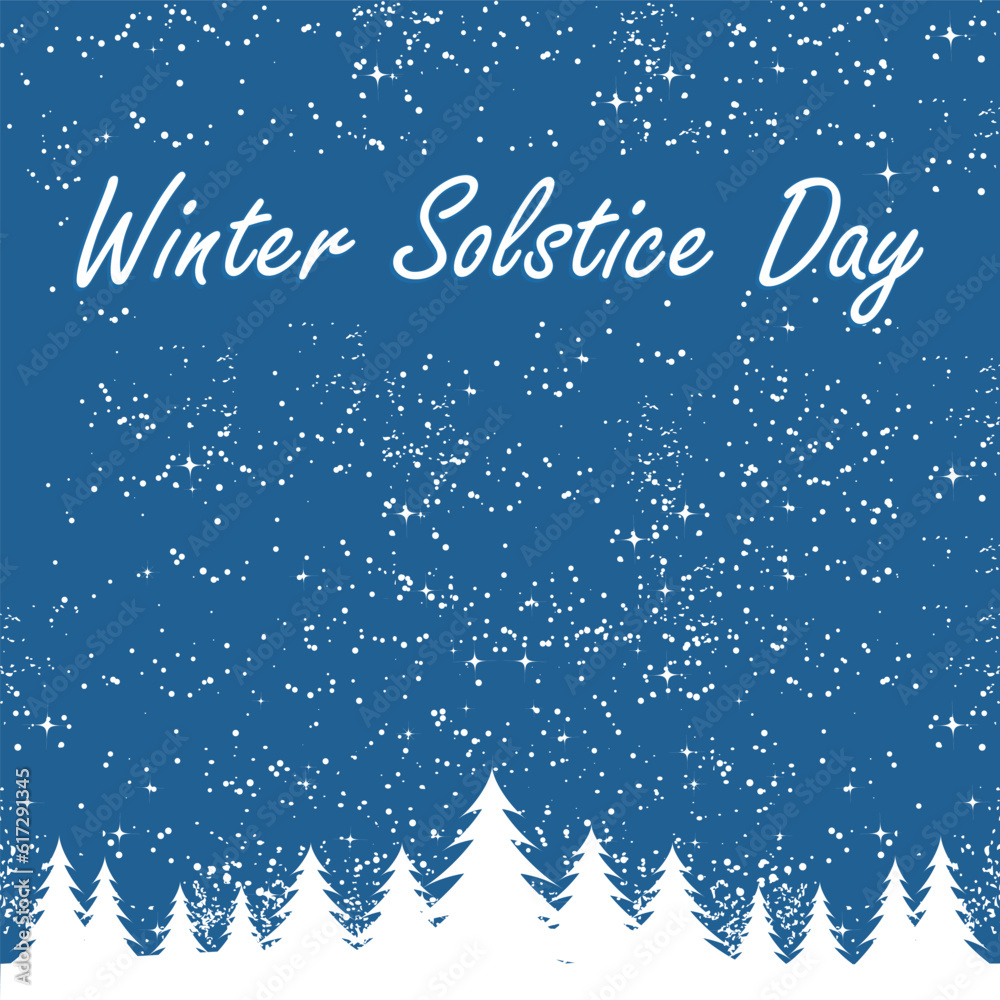 The longest night in the year. Winter solstice day in December the 21-22. modern background vector illustration