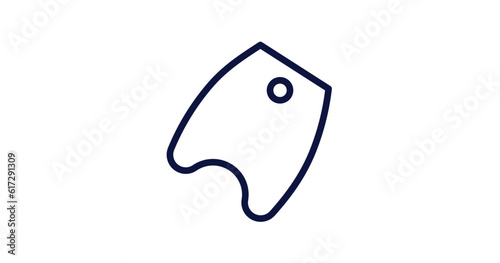 bodyboard icon. Thin line bodyboard icon from summer collection. Outline vector isolated on white background. Editable bodyboard symbol can be used web and mobile