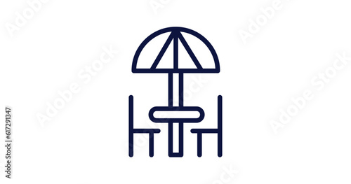 terrace icon. Thin line terrace icon from summer collection. Outline vector isolated on white background. Editable terrace symbol can be used web and mobile