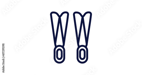 flippers icon. Thin line flippers icon from summer collection. Outline vector isolated on white background. Editable flippers symbol can be used web and mobile