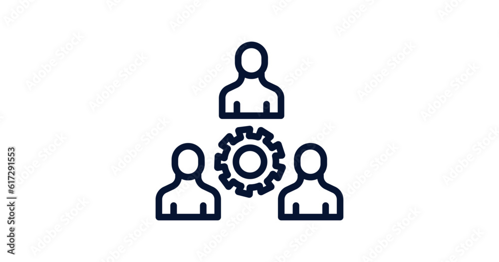 collaboration icon. Thin line collaboration icon from strategy collection. Outline vector isolated on white background. Editable collaboration symbol can be used web and mobile collaboration icon. Thin line collaboration icon from strategy collection. Outline vector isolated on white background. Editable collaboration symbol can be used web and mobile