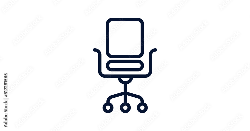 desk chair icon. Thin line desk chair icon from strategy collection. Outline vector isolated on white background. Editable desk chair symbol can be used web and mobile desk chair icon. Thin line desk chair icon from strategy collection. Outline vector isolated on white background. Editable desk chair symbol can be used web and mobile