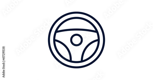 steering wheel icon. Thin line steering wheel icon from strategy collection. Outline vector isolated on white background. Editable steering wheel symbol can be used web and mobile
