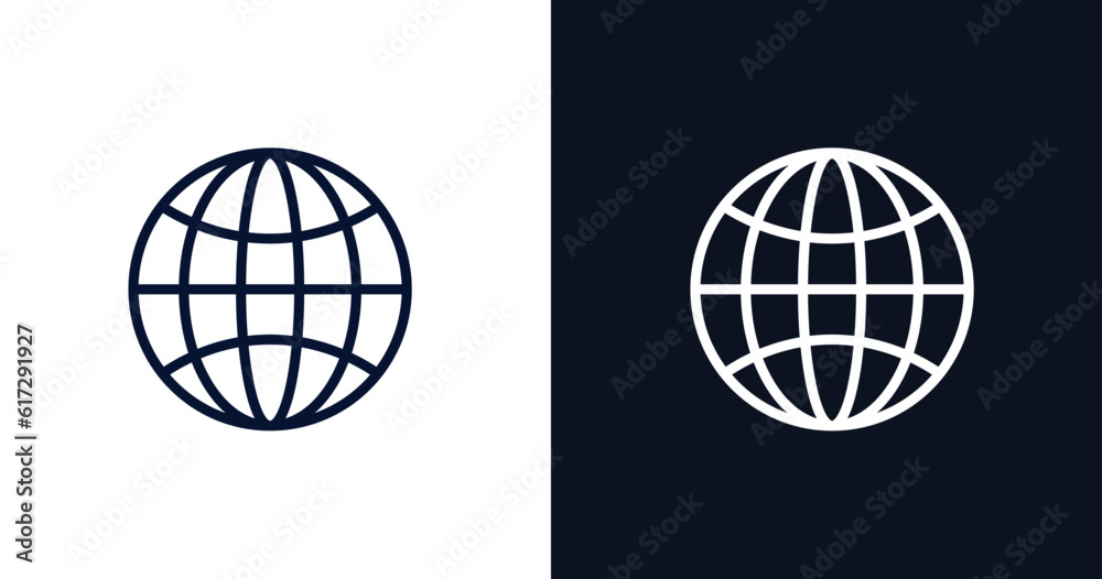 website icon. Thin line website icon from strategy collection. Outline vector isolated on dark blue and white background. Editable website symbol can be used web and mobile website icon. Thin line website icon from strategy collection. Outline vector isolated on dark blue and white background. Editable website symbol can be used web and mobile