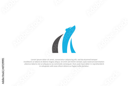 logo polar bear abstract silhouette modern