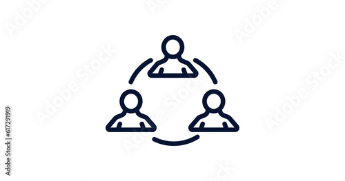 collaboration icon. Thin line collaboration icon from strategy collection. Outline vector isolated on white background. Editable collaboration symbol can be used web and mobile
