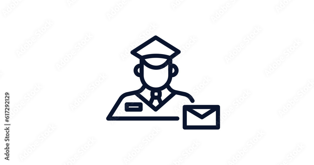 postman working icon. Thin line postman working icon from people collection. Outline vector isolated on white background. Editable postman working symbol can be used web and mobile