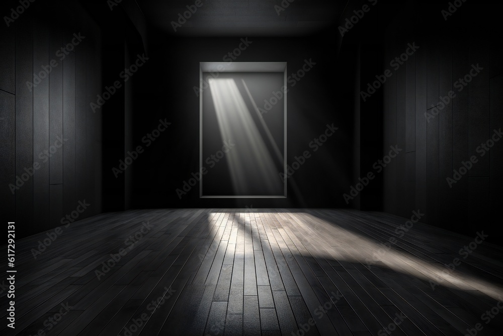 Empty dark industrial scene backdrop for website slide slider design to show product Generative AI Empty dark industrial scene backdrop for website slide slider design to show product Generative AI