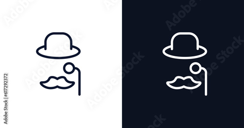 sir icon. Thin line sir icon from people collection. Outline vector isolated on dark blue and white background. Editable sir symbol can be used web and mobile photo