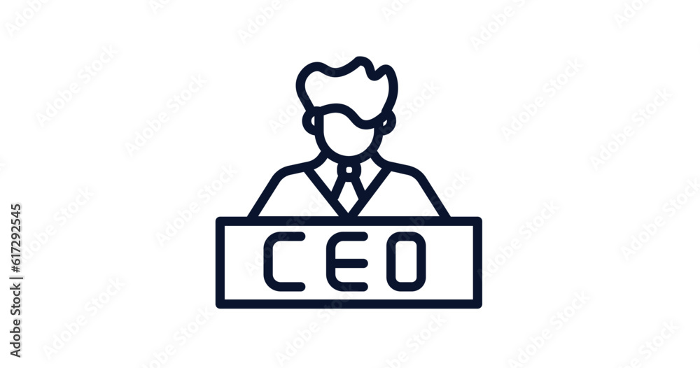 ceo man icon. Thin line ceo man icon from people collection. Outline vector isolated on white background. Editable ceo man symbol can be used web and mobile