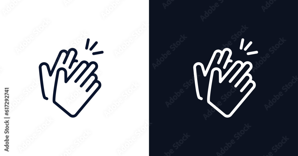 partners claping hands icon. Thin line partners claping hands icon from people collection. Outline vector isolated on dark blue and white background. Editable partners claping hands symbol partners claping hands icon. Thin line partners claping hands icon from people collection. Outline vector isolated on dark blue and white background. Editable partners claping hands symbol