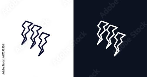 damaged icon. Thin line damaged icon from nature collection. Outline vector isolated on dark blue and white background. Editable damaged symbol can be used web and mobile