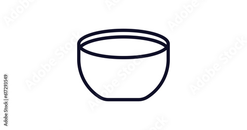 soup bowl icon. Thin line soup bowl icon from kitchen collection. Outline vector isolated on white background. Editable soup bowl symbol can be used web and mobile